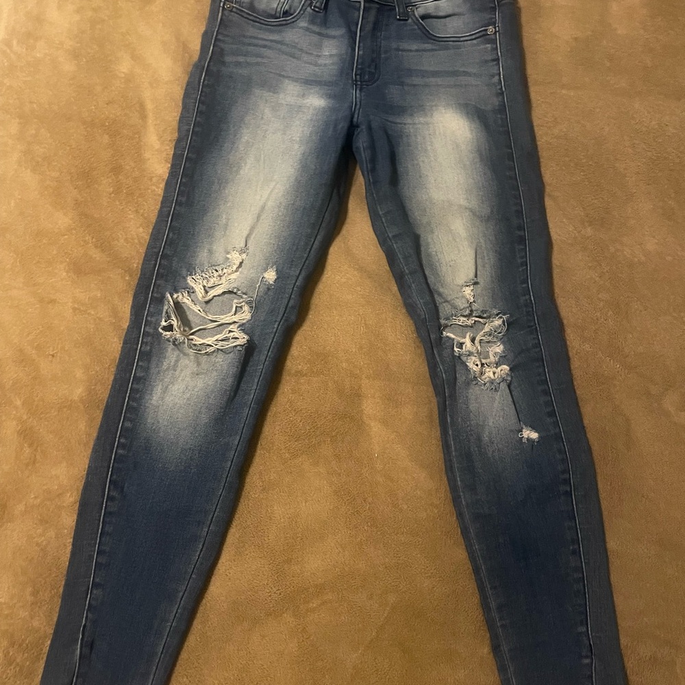 KanCan Distressed Blue Skinny Jeans
